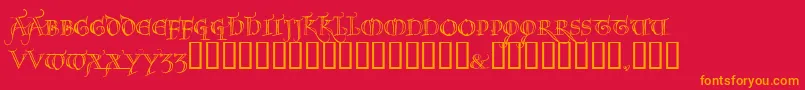 NOEL    -Schriftart – Orangefarbene Schriften auf rotem Hintergrund