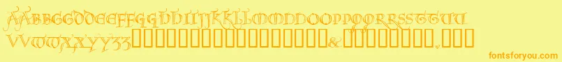 Fonte NOEL     – fontes laranjas em um fundo amarelo