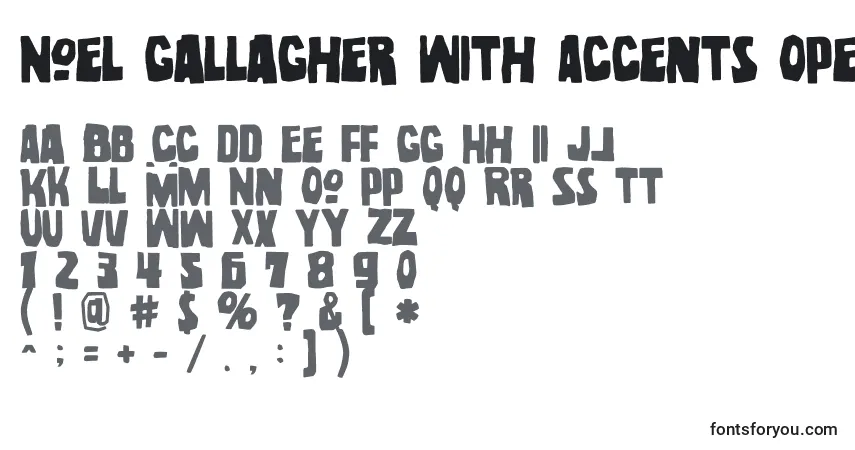 A fonte Noel Gallagher With Accents OpenType – alfabeto, números, caracteres especiais