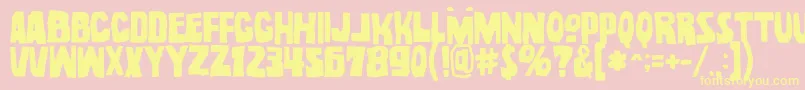 Noel Gallagher With Accents OpenType Font – Yellow Fonts on Pink Background