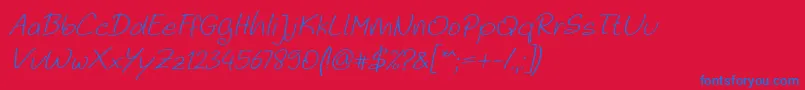 Czcionka Noela Sherly Light Italic – niebieskie czcionki na czerwonym tle