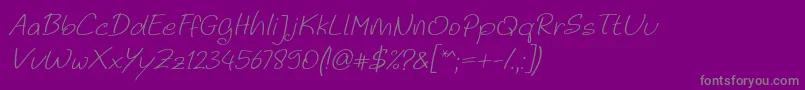 Noela Sherly Light Italic-Schriftart – Graue Schriften auf violettem Hintergrund