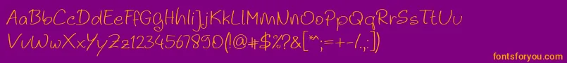 Шрифт Noela Sherly Light – оранжевые шрифты на фиолетовом фоне