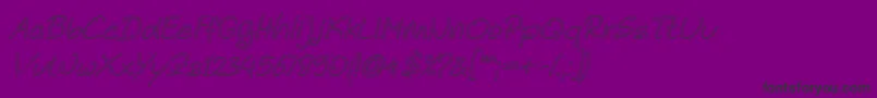 Noela Sherly Outline Italic-Schriftart – Schwarze Schriften auf violettem Hintergrund
