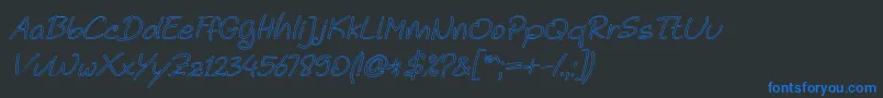 Noela Sherly Outline Italic Font – Blue Fonts on Black Background