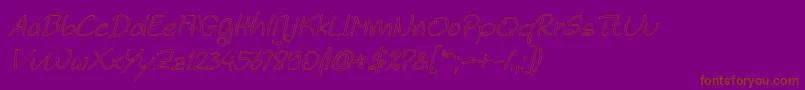 Noela Sherly Outline Italic-fontti – ruskeat fontit violetilla taustalla