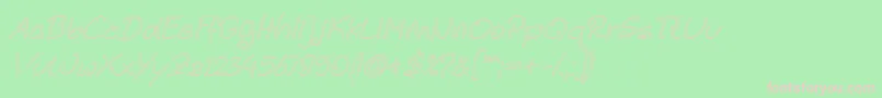 Fonte Noela Sherly Outline Italic – fontes rosa em um fundo verde