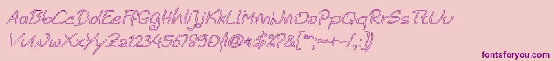 Noela Sherly Outline Italic Font – Purple Fonts on Pink Background
