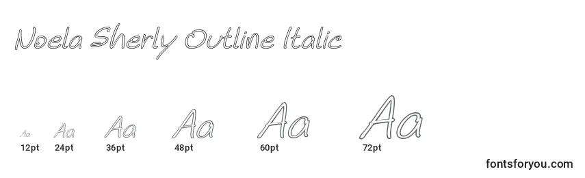 Размеры шрифта Noela Sherly Outline Italic