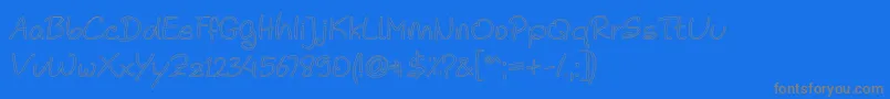 Noela Sherly Outline-Schriftart – Graue Schriften auf blauem Hintergrund