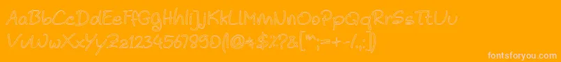 Noela Sherly Outline Font – Pink Fonts on Orange Background