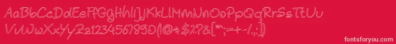 Noela Sherly Outline Font – Pink Fonts on Red Background