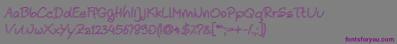 Шрифт Noela Sherly Outline – фиолетовые шрифты на сером фоне
