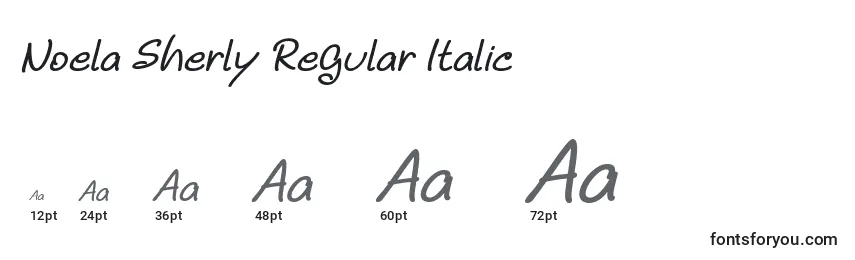 Размеры шрифта Noela Sherly Regular Italic