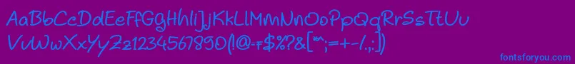 Noela Sherly Regular Font – Blue Fonts on Purple Background