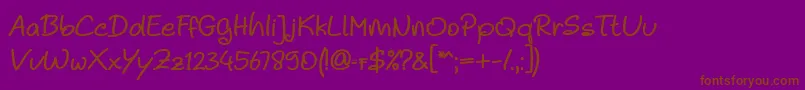 Шрифт Noela Sherly Regular – коричневые шрифты на фиолетовом фоне