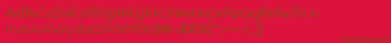 Noela Sherly Regular-Schriftart – Braune Schriften auf rotem Hintergrund