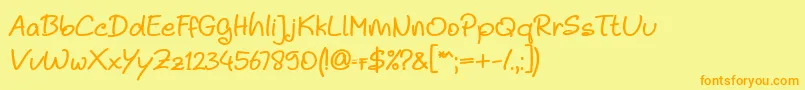 Noela Sherly Regular Font – Orange Fonts on Yellow Background