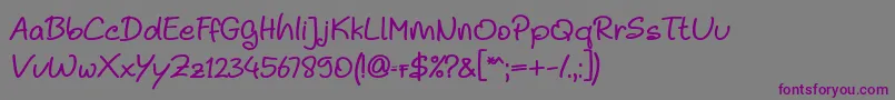Шрифт Noela Sherly Regular – фиолетовые шрифты на сером фоне