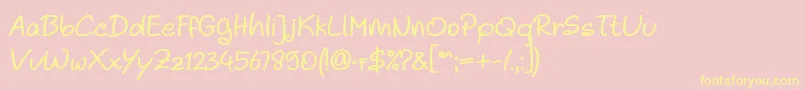 Noela Sherly Regular Font – Yellow Fonts on Pink Background