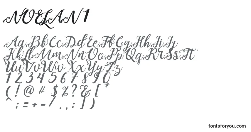 A fonte NOELAN 1 – alfabeto, números, caracteres especiais