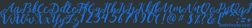 NOELAN 1 Font – Blue Fonts on Black Background