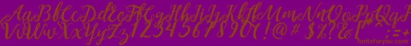 NOELAN 1-Schriftart – Braune Schriften auf violettem Hintergrund