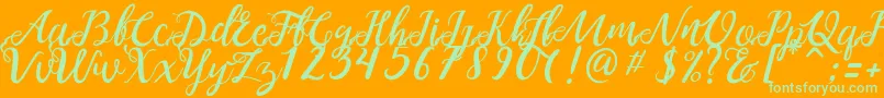 NOELAN 1 Font – Green Fonts on Orange Background