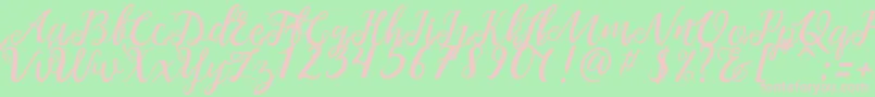 NOELAN 1 Font – Pink Fonts on Green Background