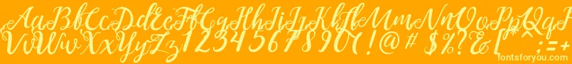 NOELAN 1-Schriftart – Gelbe Schriften auf orangefarbenem Hintergrund