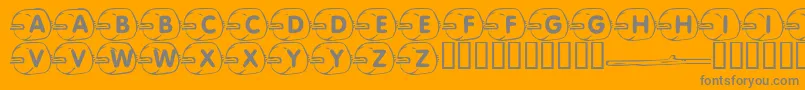 LmsIWantSmores-fontti – harmaat kirjasimet oranssilla taustalla