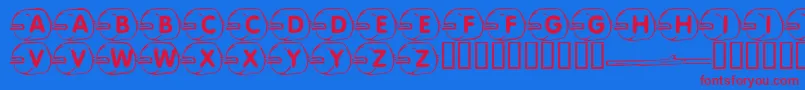 LmsIWantSmores Font – Red Fonts on Blue Background