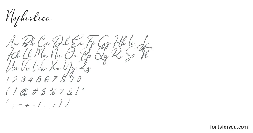 A fonte Nofhistica – alfabeto, números, caracteres especiais