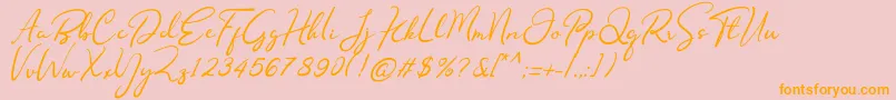 Nofhistica Font – Orange Fonts on Pink Background