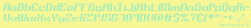 nominal Font – Green Fonts on Yellow Background