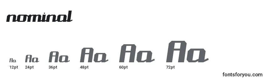 Nominal (135684) Font Sizes