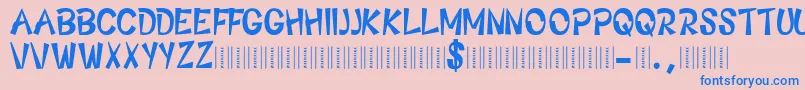 NONA Font – Blue Fonts on Pink Background