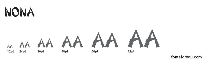 NONA Font Sizes