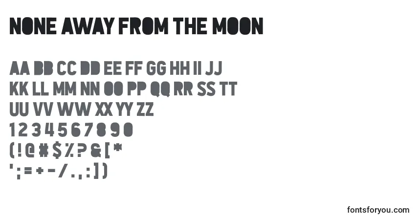 Schriftart None Away from the Moon – Alphabet, Zahlen, spezielle Symbole