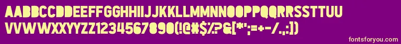 Fonte None Away from the Moon – fontes amarelas em um fundo roxo