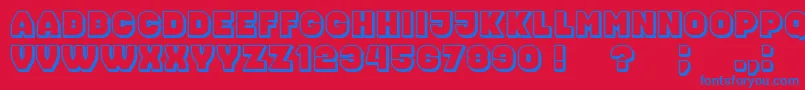 Fonte Nonsense – fontes azuis em um fundo vermelho