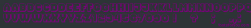 Nonsense-Schriftart – Violette Schriften auf schwarzem Hintergrund