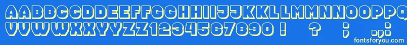 Nonsense Font – Yellow Fonts on Blue Background