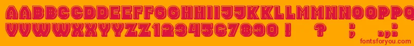 フォントNonsenseFilled – オレンジの背景に赤い文字