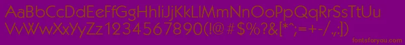 KoblenzserialLightRegular-fontti – ruskeat fontit violetilla taustalla
