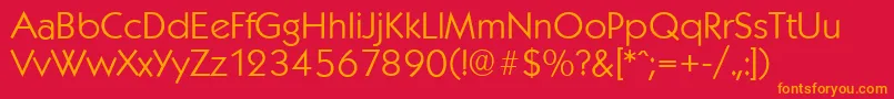 KoblenzserialLightRegular Font – Orange Fonts on Red Background