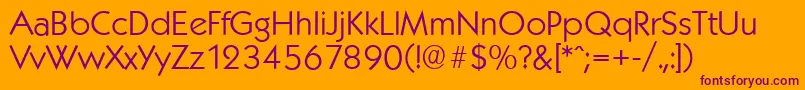 KoblenzserialLightRegular Font – Purple Fonts on Orange Background