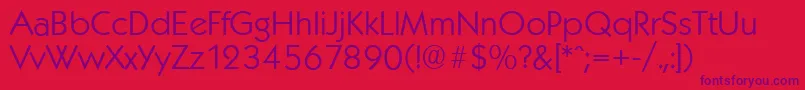 KoblenzserialLightRegular-fontti – violetit fontit punaisella taustalla