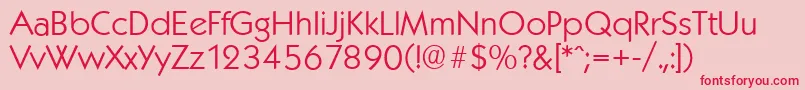 KoblenzserialLightRegular-fontti – punaiset fontit vaaleanpunaisella taustalla
