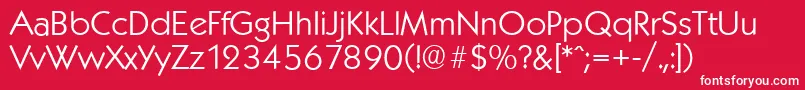 KoblenzserialLightRegular-Schriftart – Weiße Schriften auf rotem Hintergrund